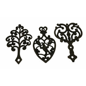 Vintage Cast Iron Trivet Lot of 3 T-47 Distilfink T-3 Family Tree T-15 Butterfly
